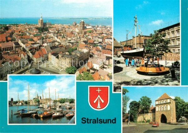 Stralsund Mecklenburg Vorpommern Stadtpanorama Blick von St Marien Meere