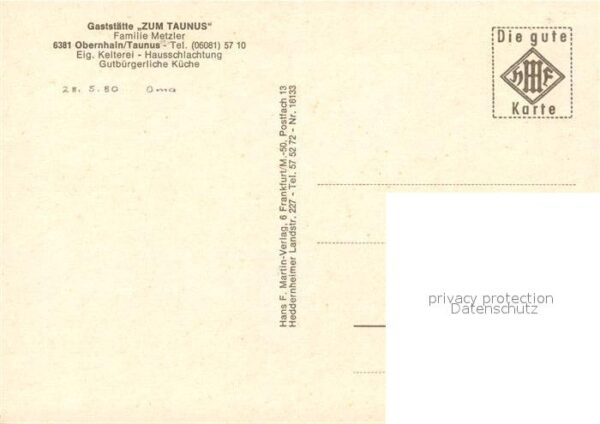 Obernhain Taunus Gaststätte Zum Taunus Saalburg altrömis – Bild 2