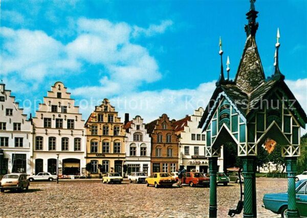 Friedrichstadt Eider Marktplatz Giebelhäuser Marktpumpe