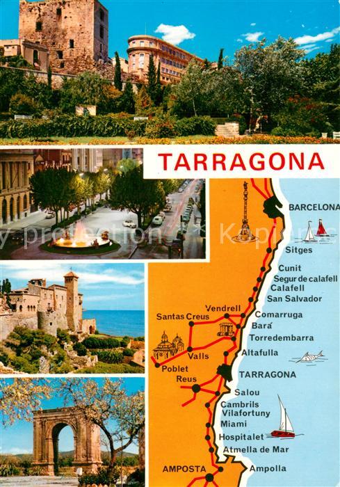 Costa Dorada Tarragona Burg Panoramakarte