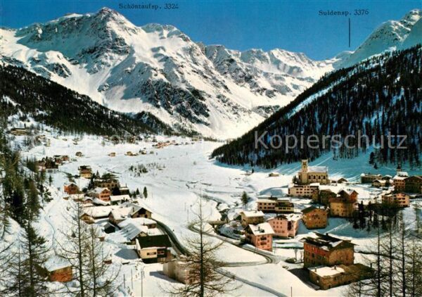 Sulden Solda Winterpanorama Kirche Suldenspitze