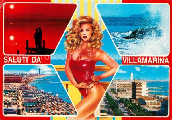 Villamarina Fliegeraufnahme Strand Hotelanlagen Abe