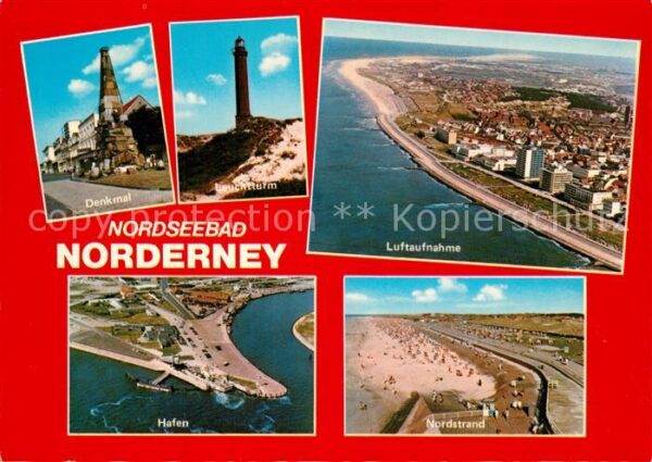 Norderney Nordseebad Fliegeraufnahme Denkmal Leuchtturm Hafe