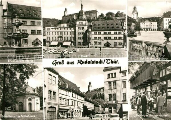 Rudolstadt Brunnen Markt Schloss Heidecksburg Scha