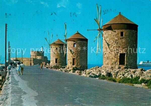 Rhodes Rhodos Greece Windmühlen