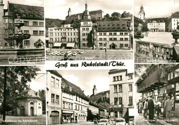 Rudolstadt Brunnen Markt Schloss Heidecksburg Scha