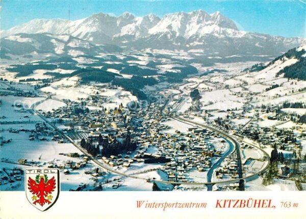 Kitzbuehel Tirol Fliegeraufnahme Winterlandschaft