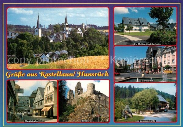Kastellaun Hunsrueck Marktplatz Burg Panorama Junkersmühle