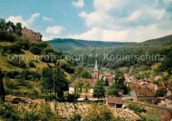 Frankenstein Pfalz Kirche Panorama Burgruine