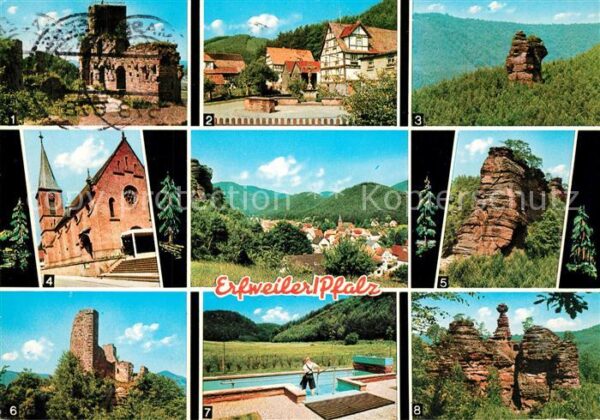 Erfweiler Pfalz Burgruine Alt Dahn Dorfplatz Hegerturm