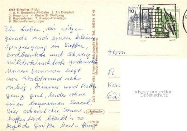 Erfweiler Pfalz Burgruine Alt Dahn Dorfplatz Hegerturm – Bild 2