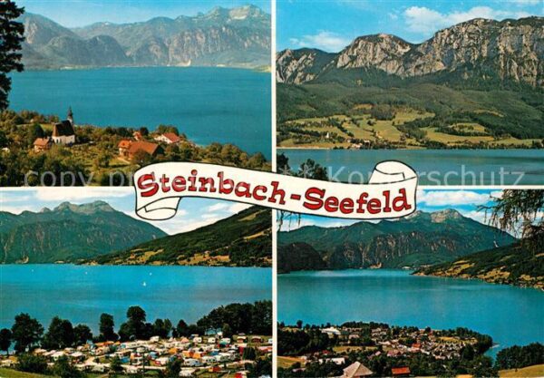 Seefeld Attersee Campingplatz Kirche Fliegeraufnahme