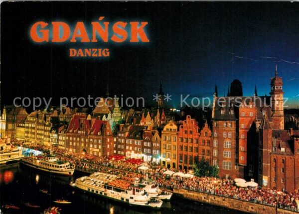 Gdansk Lange Brücke Nachtaufnahme
