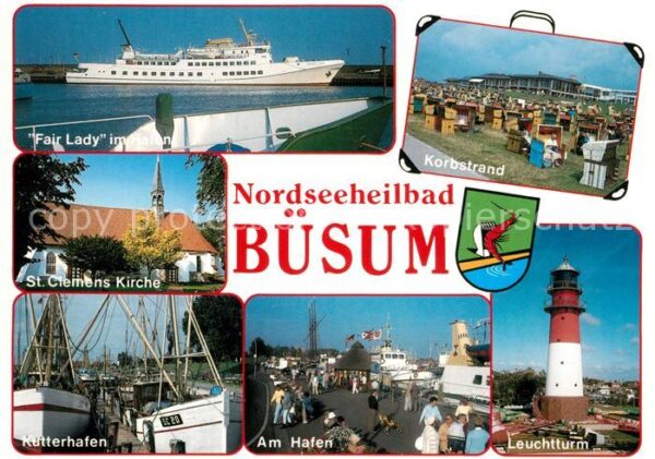 Buesum Nordseebad Korbstrand Fair Lady Hafen Kutterhafen