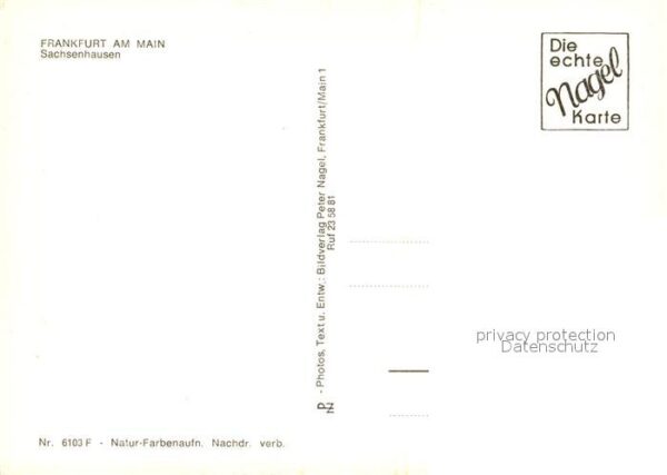 Sachsenhausen Frankfurt Eppelwoi Krug Stadtansicht Gedicht – Bild 2
