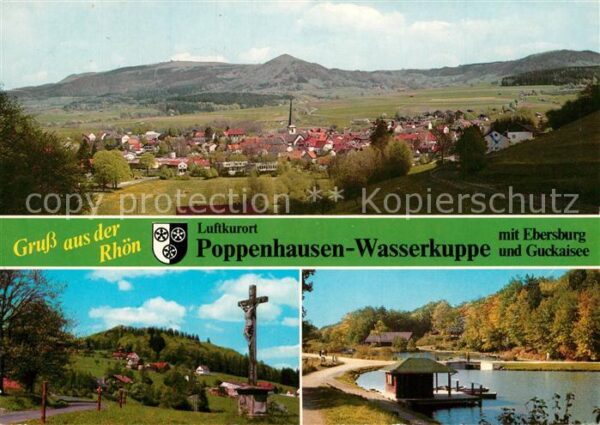 Poppenhausen Rhoen Wasserkuppe Ebersburg Guckaisee Wegkreu