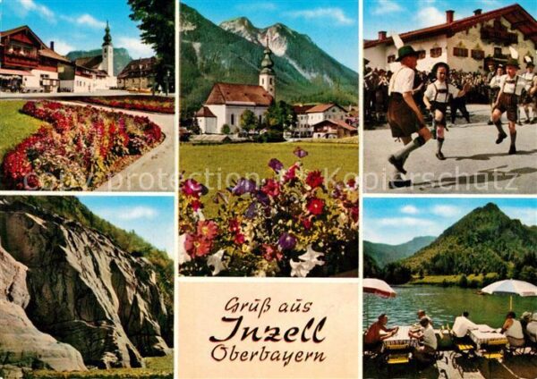 Inzell Kirche Schuhplattler Dorfplatz Rauschbe