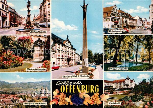 Offenburg Neptunbrunnen Vinzentiusgarten Stadthal