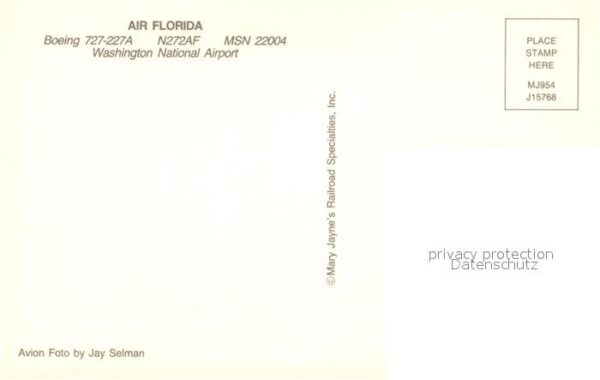 Flugzeuge Zivil Air Florida Boeing 727-227A N272AF MSN – Bild 2