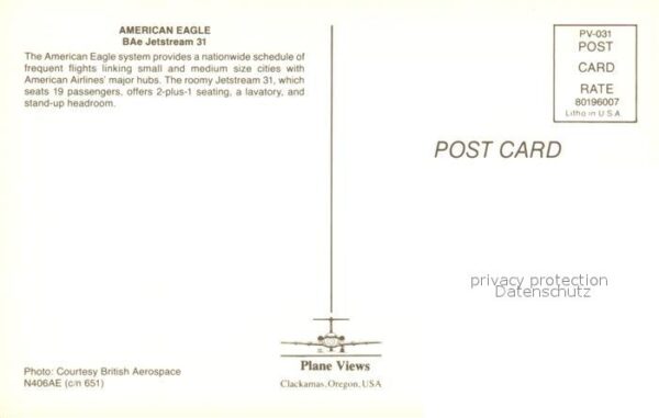 Flugzeuge Zivil American Eagle BAe Jetstream 31 N406AE – Bild 2