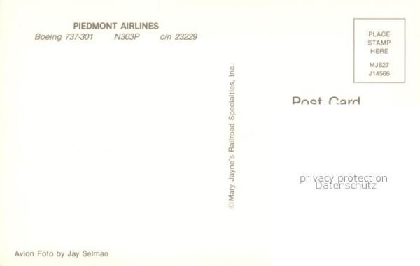 Flugzeuge Zivil Piedmont Airlines Boeing 737-301 N303P – Bild 2