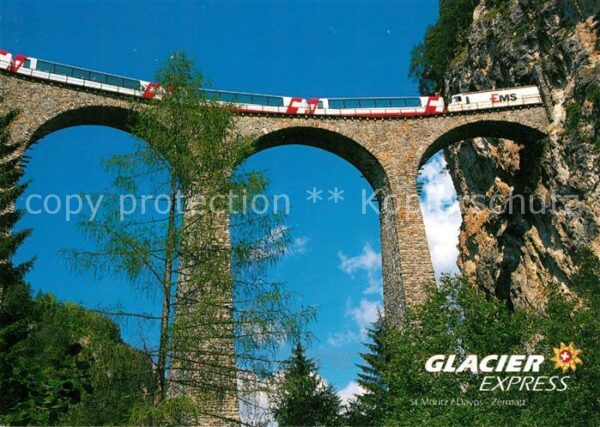 Eisenbahn Glacier-Express Landwasserviadukt Filis