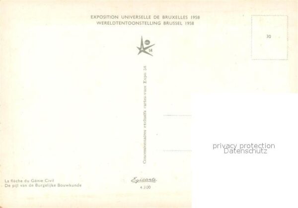 Exposition Universelle Bruxelles 1958 Fleche du Genie Civil – Bild 2