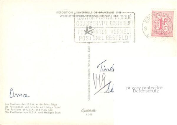 Exposition Universelle Bruxelles 1958 Pavillons des U.S.A. Saint-Siege – Bild 2