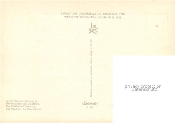 Exposition Universelle Bruxelles 1958 Pavillon de l'Allemagne – Bild 2