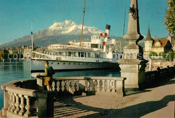 Dampfer Seitenrad Luzern Pilatus