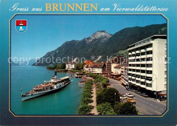 Dampfer Seitenrad Brunnen Vierwaldstättersee