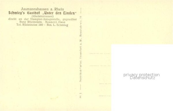 Assmannshausen Schmiegs Gasthof unter den Linden – Bild 2