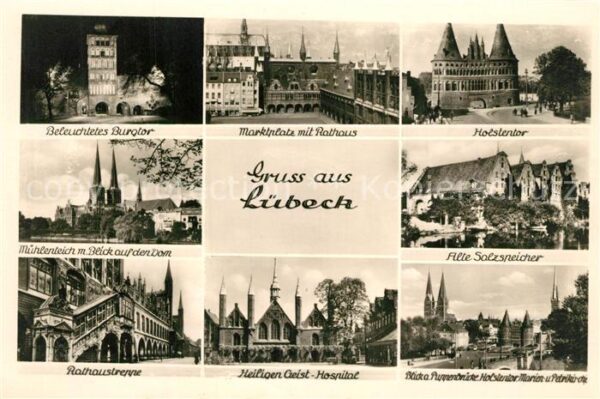 Luebeck Burgtor Marktplatz Rathaus Holstentor D