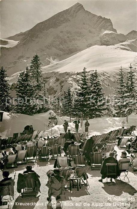 Garmisch-Partenkirchen Kreuzeckhaus mit Alpspitze