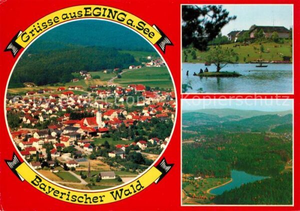 Eging See Panorama Seepartien Fliegeraufnahme
