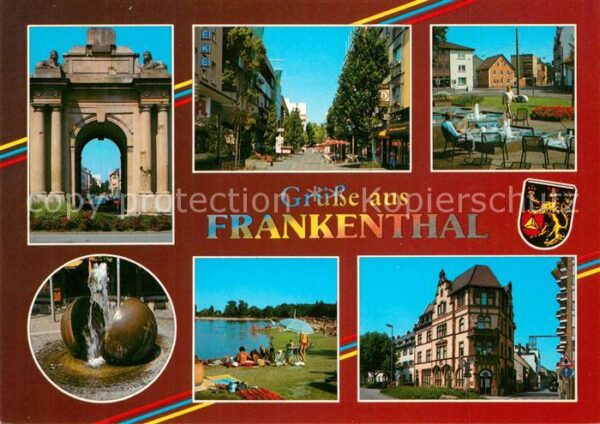 Frankenthal Pfalz Innenstadt mit Bauwerken Stadttore Drei
