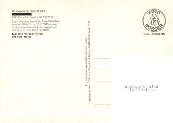 Kempfeld Wildenburg Gaststätte Teilansichten – Bild 2