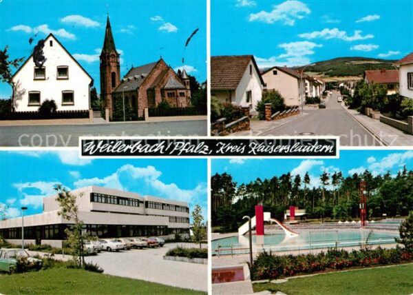 Weilerbach Kaiserslautern Kirche Strassenpartie Stadthalle Schwim