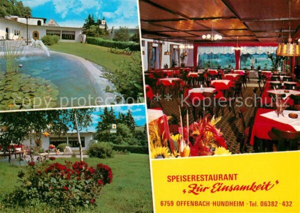 Hundheim Offenbach-Hundheim Speiserestaurant Zur Einsamkeit Brunnen