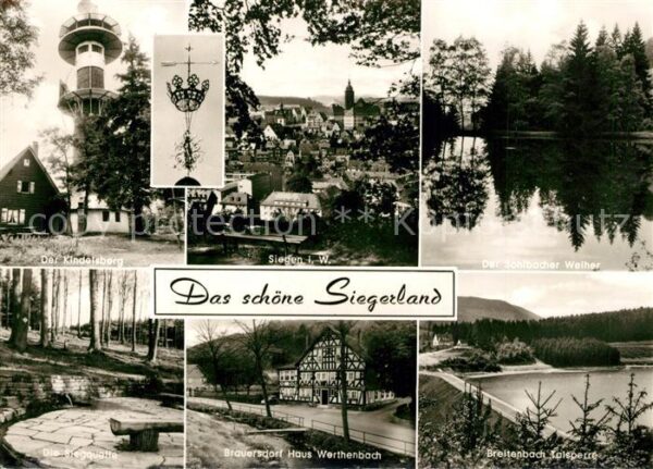 Siegen Westfalen Kindelsberg Stadtblick Weiher Siegquell