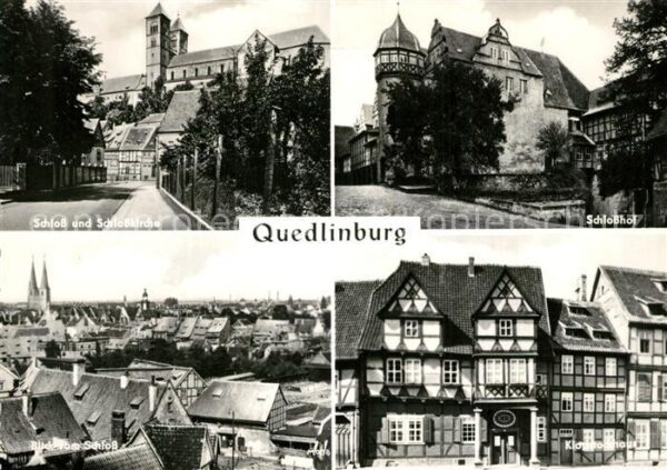 Quedlinburg Schloss und Schlosskirche Schlosshof Pa