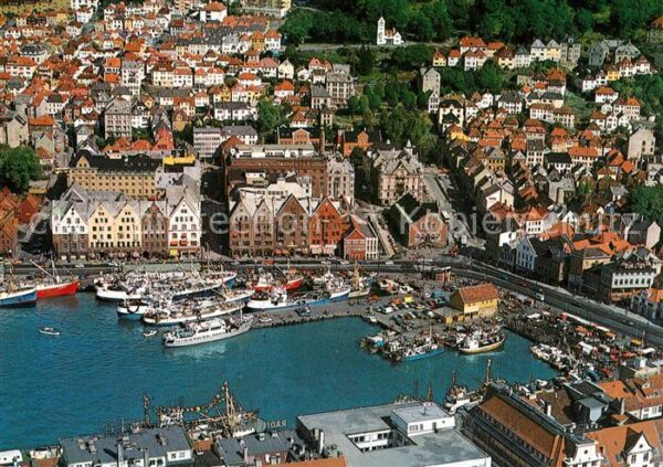 Bergen Norwegen Utsikt over Vagen