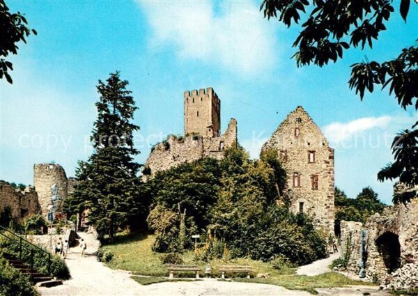 Loerrach Burgruine Rötteln Unterburg mit Blick a