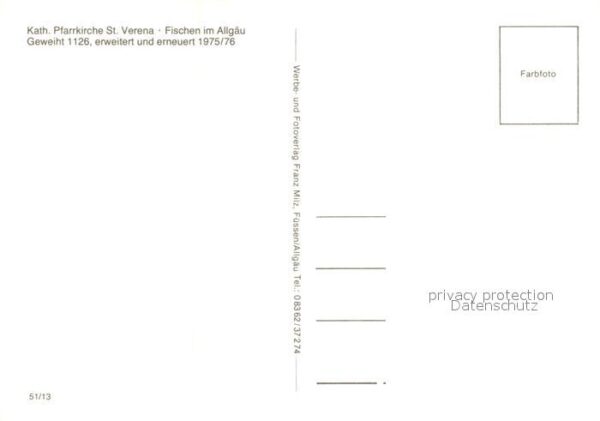 Fischen Allgaeu Pfarrkirche St Verena Inneres Orgel Tau – Bild 2