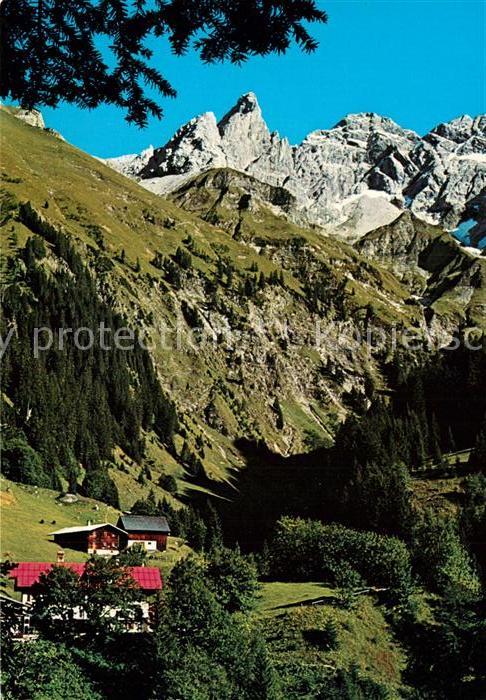 Einoedsbach mit Trettachspitze Mädelegabel und Hoch