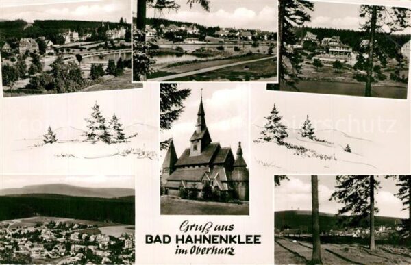 Hahnenklee-Bockswiese Harz Teilansichten Kirche Landschaftspanoram