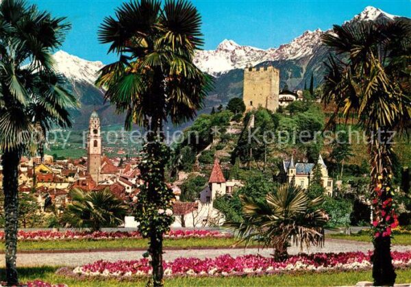 Merano Meran Kurpark Palmen Burgruine Texelgruppe