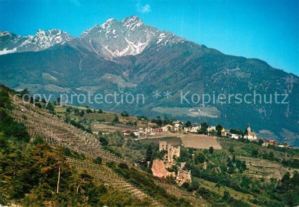 Dorf Tirol Panorama Castel Fontana Brunnenburg