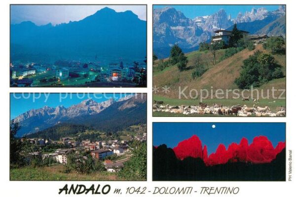Andalo Panorama Dolomiten Alpenglühen Schafher
