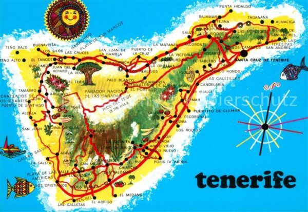 Tenerife Mapa de la Isla Landkarte Insel